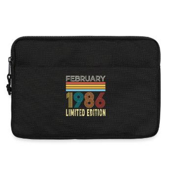 Cadeau d'anniversaire Février 1986 40 ans Vintage - Sacoche pour ordinateur portable 13 pouces - noir - Devant