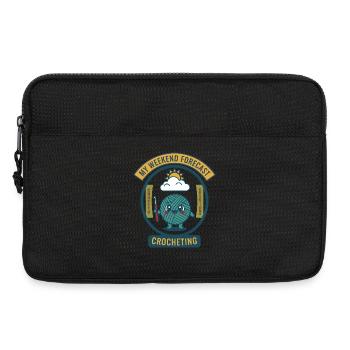 My Weekend Forecast Crocheting Funny Crochet - Laptop bag 13" - black - Front