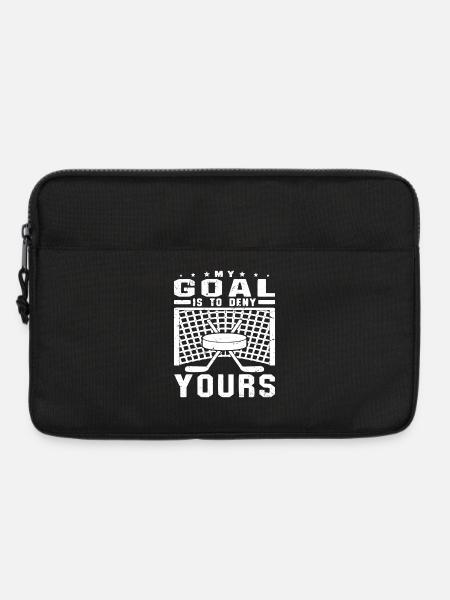 My Goal Is To Deny Yours Hockey Goalie Vintage - Laptoptasche 13" - Schwarz