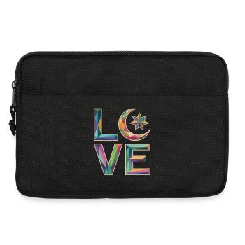 Motif géométrique LOVE - Sacoche pour ordinateur portable 13 pouces - noir - Devant
