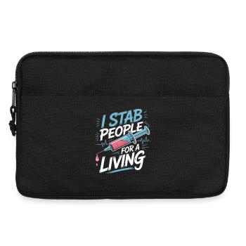 Je poignarde les gens pour une chemise vivante - Sacoche pour ordinateur portable 13 pouces - noir - Devant