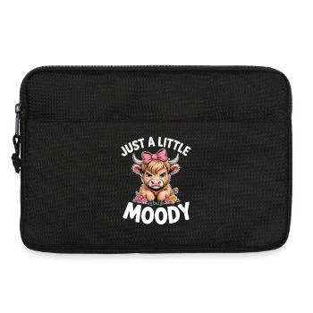 Highland Cattle Sayings Moody Funny Gift - Laptop bag 13" - black - Front