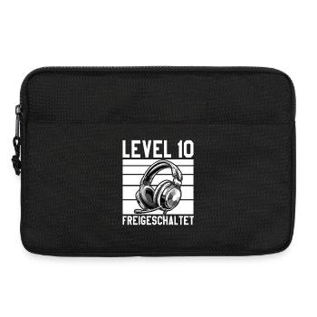 10. Geburtstag Junge Mädchen Gamer Level 10 Jahre - Laptoptasche 13" - Schwarz - Vorne