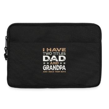 Papa et grand-père Je les berce tous les deux fière famille - Sacoche pour ordinateur portable 13 pouces - noir - Devant
