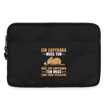 Capybara Must Sleep - Funny Office Saying - Laptop bag 13" - black - Front