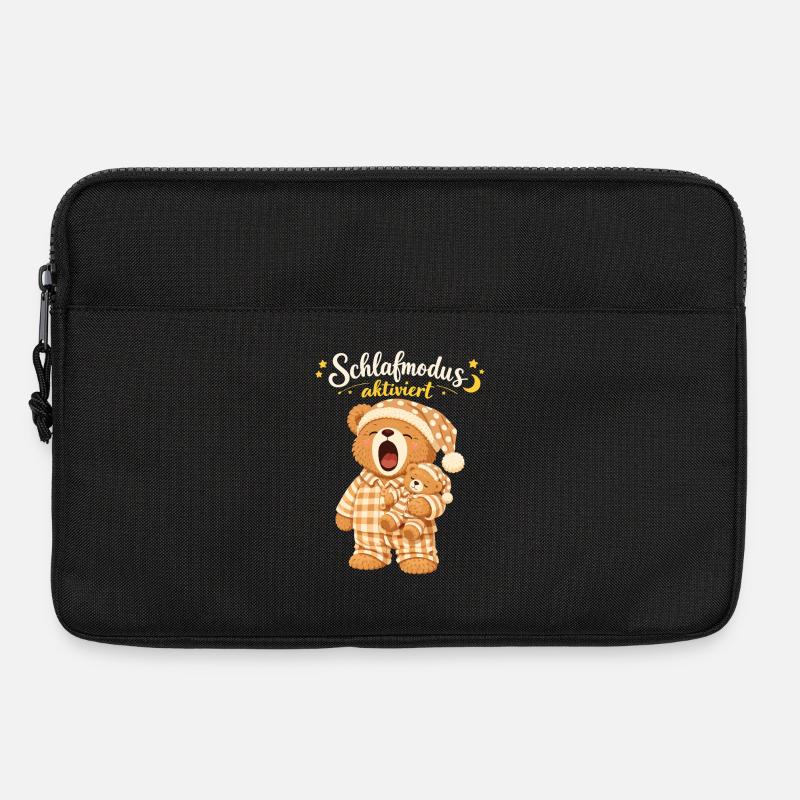 Schlafshirt Schlafen Pyjama Teddybär Schlafmodus - Laptoptasche 13" - Schwarz