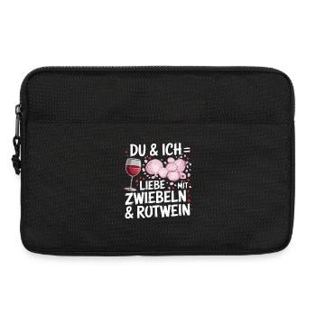 Toi et moi, on aime avec des oignons et du vin rouge pour - Sacoche pour ordinateur portable 13 pouces - noir - Devant