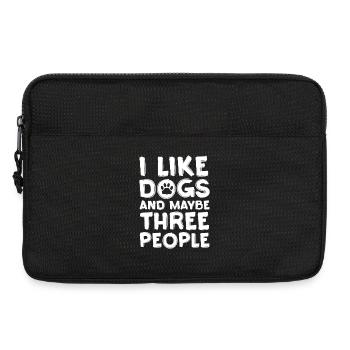 Dog love: Only three people - Laptop bag 13" - black - Front