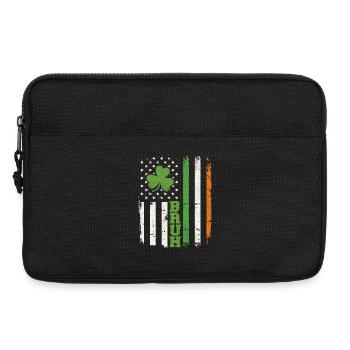 Bruh St Patrick’s Irish Shamrock St. Paddys - Laptop bag 13" - black - Front