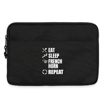 Eat Sleep French Horn Repeat - Laptop bag 13" - black - Front