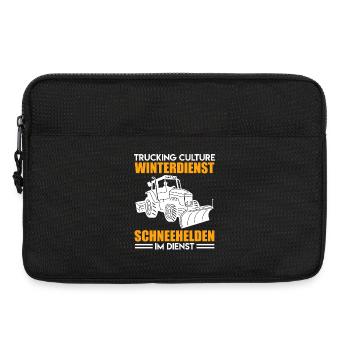 Schneepflug TRUCKING CULTURE WINTERDIENST Lustig - Laptoptasche 13" - Schwarz - Vorne