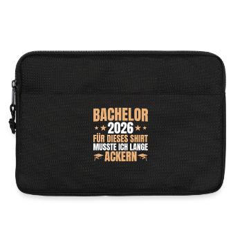 Bachelor 2026 Lange Ackern - Bachelortitel - Laptoptasche 13" - Schwarz - Vorne