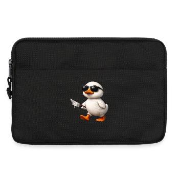 Gangster-Ente mit Messer & Sonnenbrille - Laptoptasche 13" - Schwarz - Vorne
