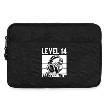 14e anniversaire Garçon Fille Adolescent Niveau 14 - Sacoche pour ordinateur portable 13 pouces - noir - Devant