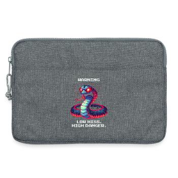 Low Hiss High Danger | Warnung Schlange - Laptoptasche 13" - Grau meliert - Vorne