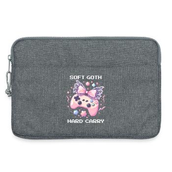 Soft Goth Hard Carry | Dark Cute - Laptop bag 13" - heather grey - Front