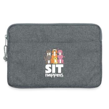 Hundebande Sit Happens - Laptoptasche 13" - Grau meliert - Vorne