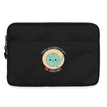 Aujourd’hui est un jour parfait pour crocheter de façon drôle - Sacoche pour ordinateur portable 13 pouces - noir - Devant