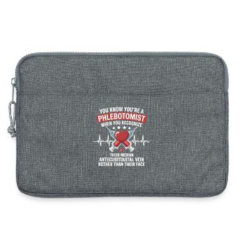 T-shirt à cœur de phlébotomiste - Sacoche pour ordinateur portable 13 pouces - gris chiné - Devant