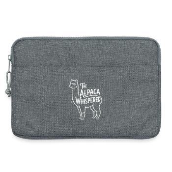 Le Murmureur d’Alpagas : Drôle de dicton pour l’alpaga - Sacoche pour ordinateur portable 13 pouces - gris chiné - Devant