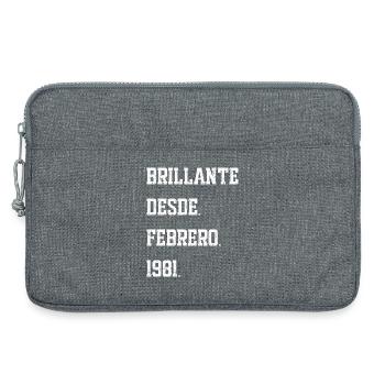Birthday, February 1981 - Laptop bag 13" - heather grey - Front