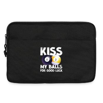 Humour de billard : Duo Lucky Balls - Sacoche pour ordinateur portable 13 pouces - noir - Devant