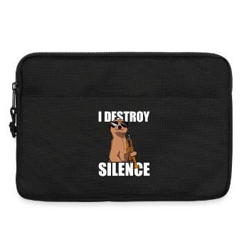 I destroy silence trumpet player - Laptop bag 13" - black - Front