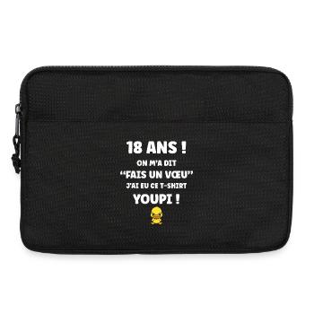 18-jähriges Wunsch-Entlein-T-Shirt - Laptoptasche 13" - Schwarz - Vorne