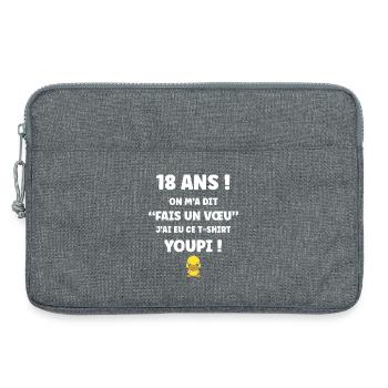 18-jähriges Wunsch-Entlein-T-Shirt - Laptoptasche 13" - Grau meliert - Vorne