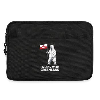 Je soutiens le drapeau de l’ours polaire du Groenland - Sacoche pour ordinateur portable 13 pouces - noir - Devant