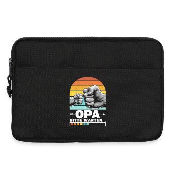 Opa Bitte Warten Baby Großvater Pops Großeltern - Laptoptasche 13" - Schwarz - Vorne