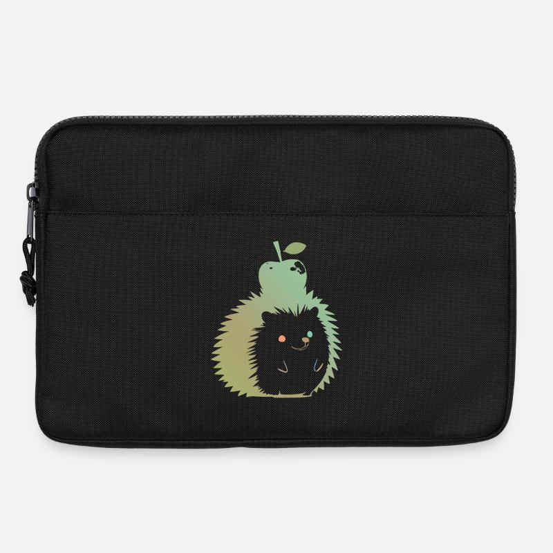 Pastell-Igel mit Apfel - Laptoptasche 13" - Schwarz