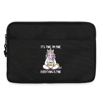 It's okay, I'm fine coffee unicorn humor - Laptop bag 13" - black - Front