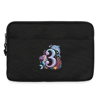 Meerjungfrau 3. Geburtstag 3 Jahre - Laptoptasche 13" - Schwarz - Vorne