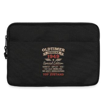77e anniversaire Homme Année 1949 Février 1949 - Sacoche pour ordinateur portable 13 pouces - noir - Devant