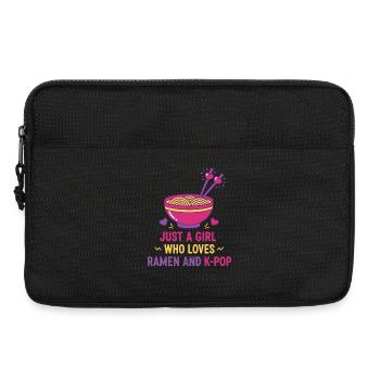 Juste une fille qui adore les ramen et la musique coréenne K-pop - Sacoche pour ordinateur portable 13 pouces - noir - Devant