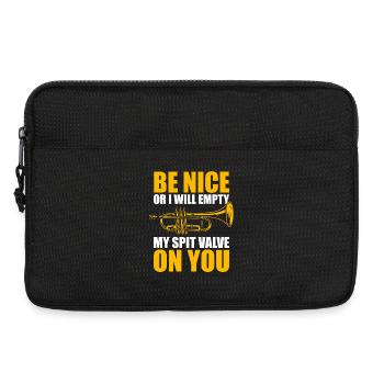 Sois gentil ou je vide le trompettiste - Sacoche pour ordinateur portable 13 pouces - noir - Devant