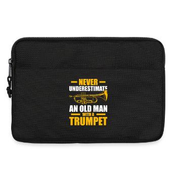 Un vieil homme avec un trompettiste - Sacoche pour ordinateur portable 13 pouces - noir - Devant