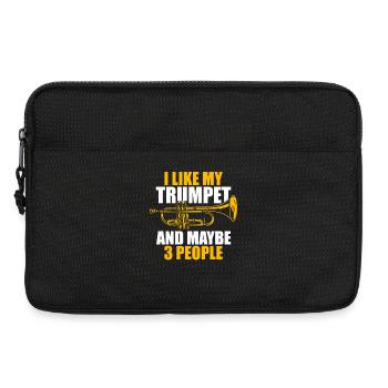 J’aime mon trompettiste - Sacoche pour ordinateur portable 13 pouces - noir - Devant