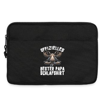 Offizielles Bester Papa Schlafshirt Elch Vatertag - Laptoptasche 13" - Schwarz - Vorne