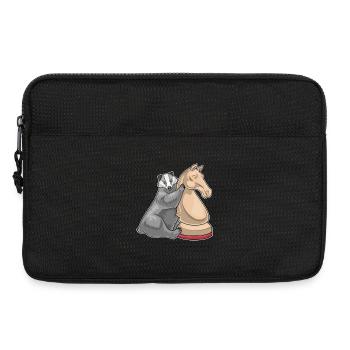 Dachs Schachfigur Springer Schach - Laptoptasche 13" - Schwarz - Vorne