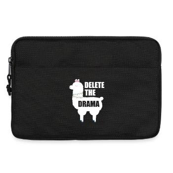 Delete the Drama: Minimalist Slogan Shirt - Laptop bag 13" - black - Front