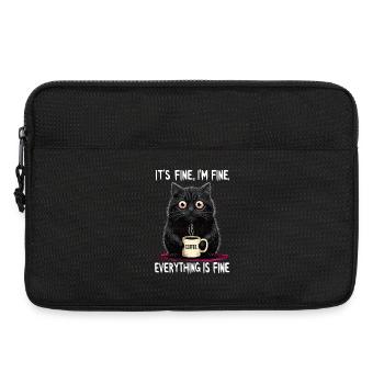 Its Fine Im Fine Coffee Cat Humor - Laptop bag 13" - black - Front