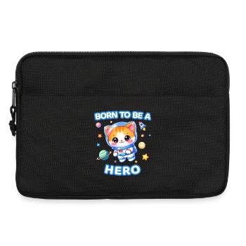Geboren, um ein Held zu sein, Astronauten-Kätzchen – männlich - Laptoptasche 13" - Schwarz - Vorne