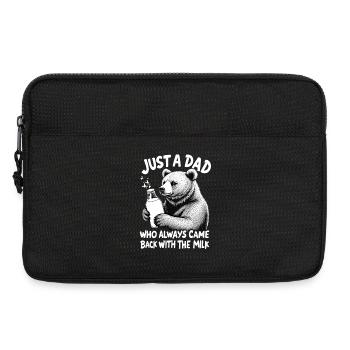 Bär mit Milch – Vatertier Spruch - Laptoptasche 13" - Schwarz - Vorne