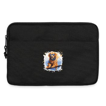 Golden Retriever Hund Snowboard - Laptoptasche 13" - Schwarz - Vorne
