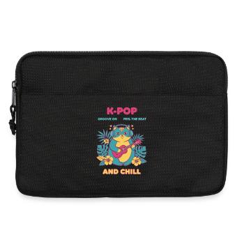 Groove K-POP sur Feel The Beat And Chill Cat - Sacoche pour ordinateur portable 13 pouces - noir - Devant