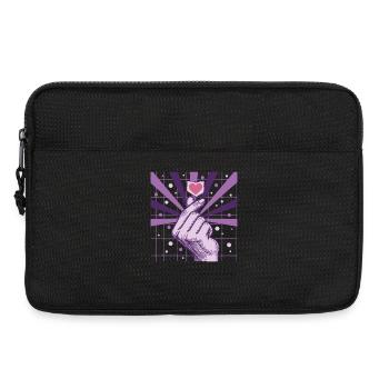 Kpop Musique coréenne Doigts mignons Amour Anime - Sacoche pour ordinateur portable 13 pouces - noir - Devant