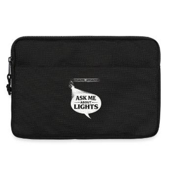 Lichttechniker Ask Me About Lights - Laptoptasche 13" - Schwarz - Vorne