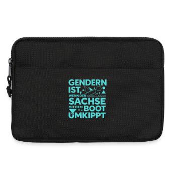 Une botte saxonne de genre renverse la blague sur le dialecte - Sacoche pour ordinateur portable 13 pouces - noir - Devant